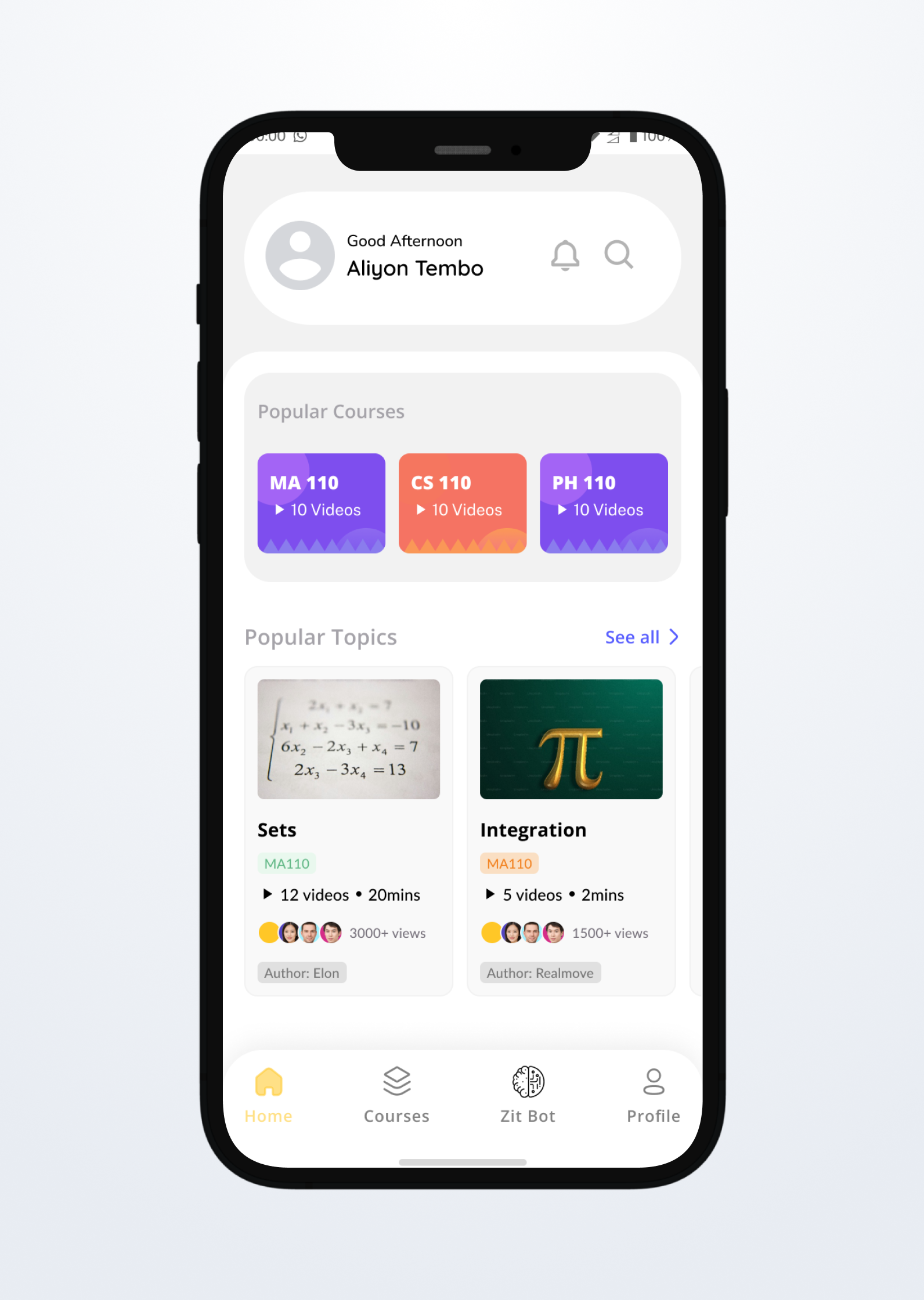 Zitfuse mobile app screens